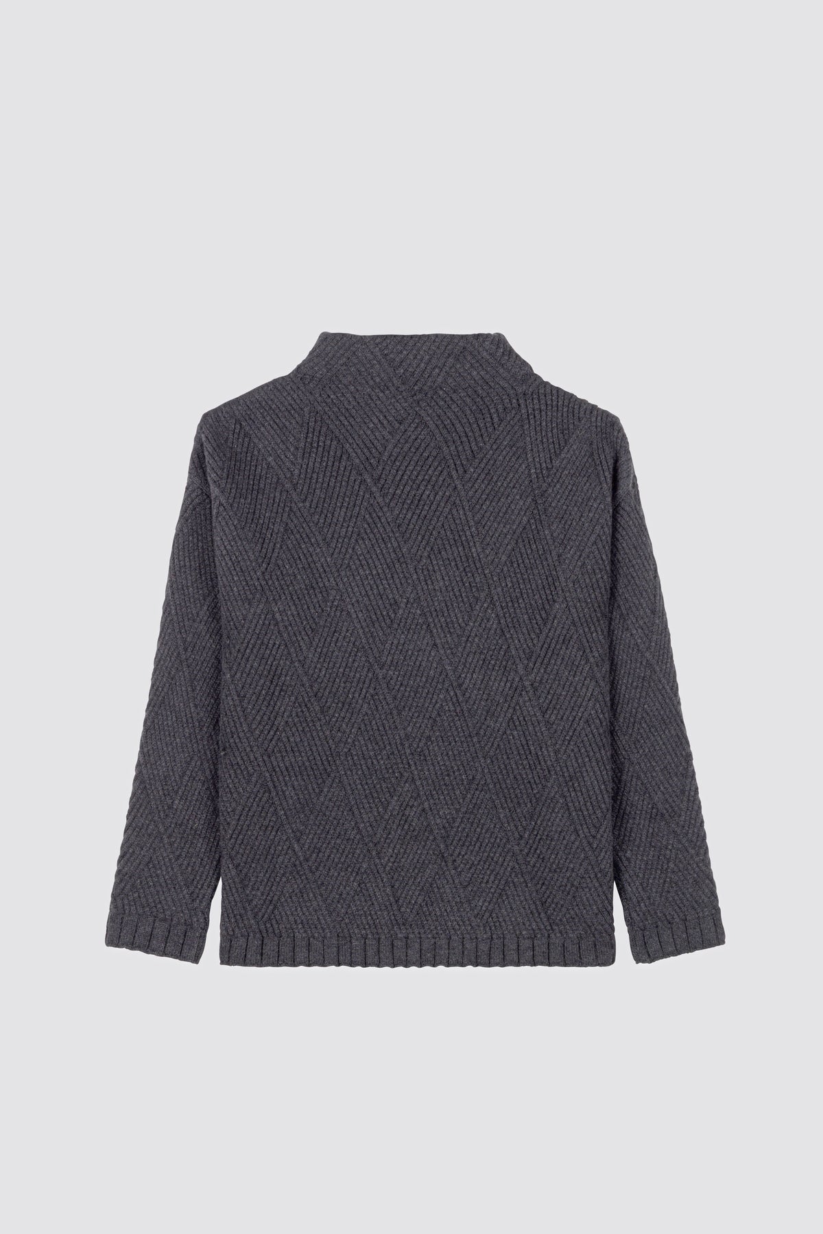 Diamond-pattern sweater w/ funnel neck Calamintha Anthracite