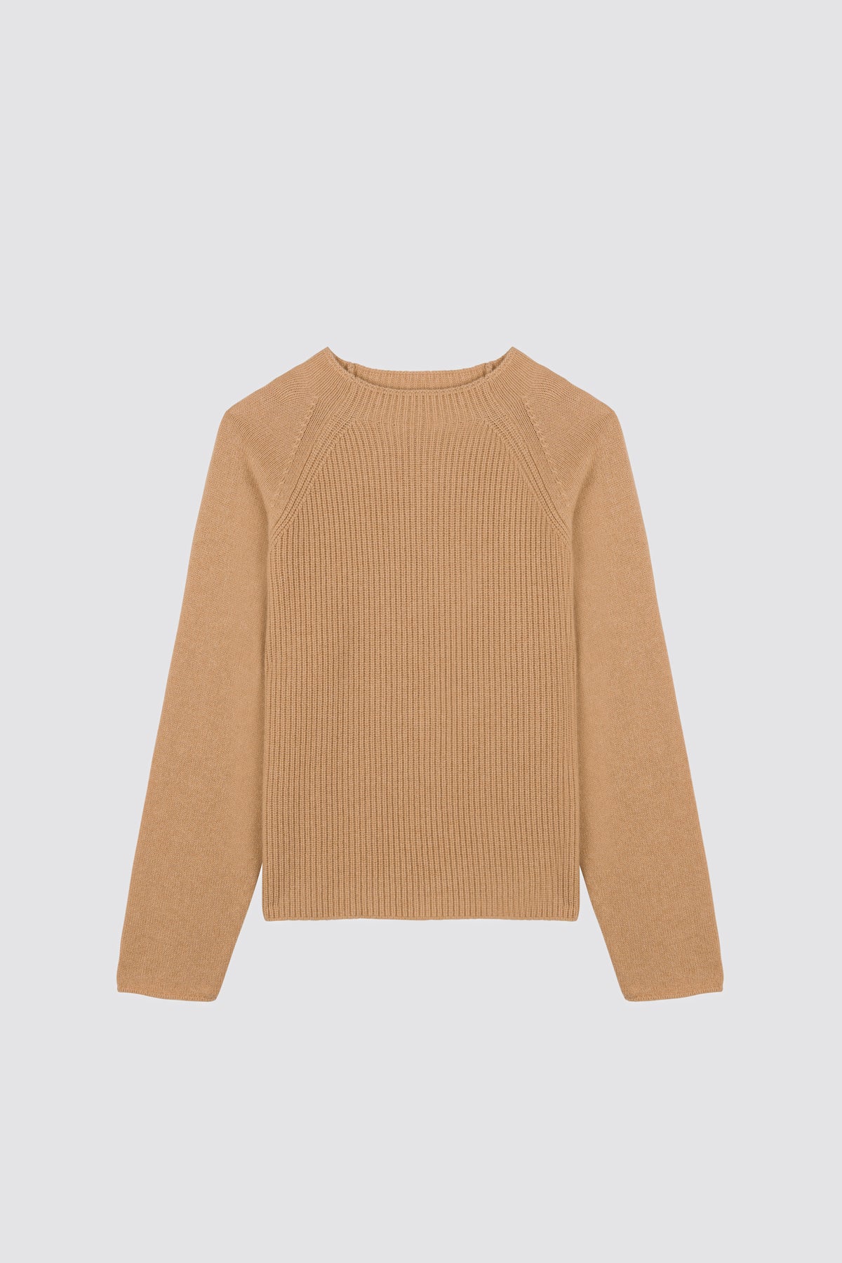 Maglione in maglia semplice con coste inglesi Campanulla Beige