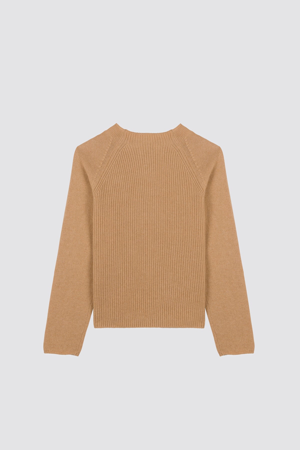Maglione in maglia semplice con coste inglesi Campanulla Beige