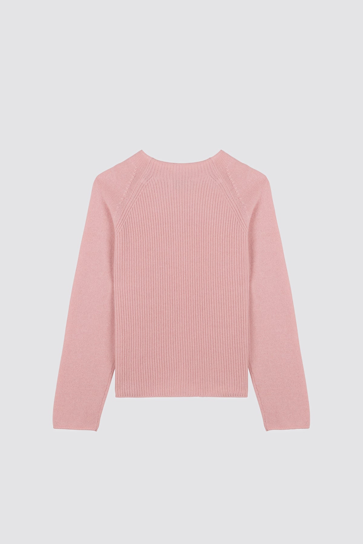 Maglione in maglia semplice con coste inglesi Campanulla Antique Pink
