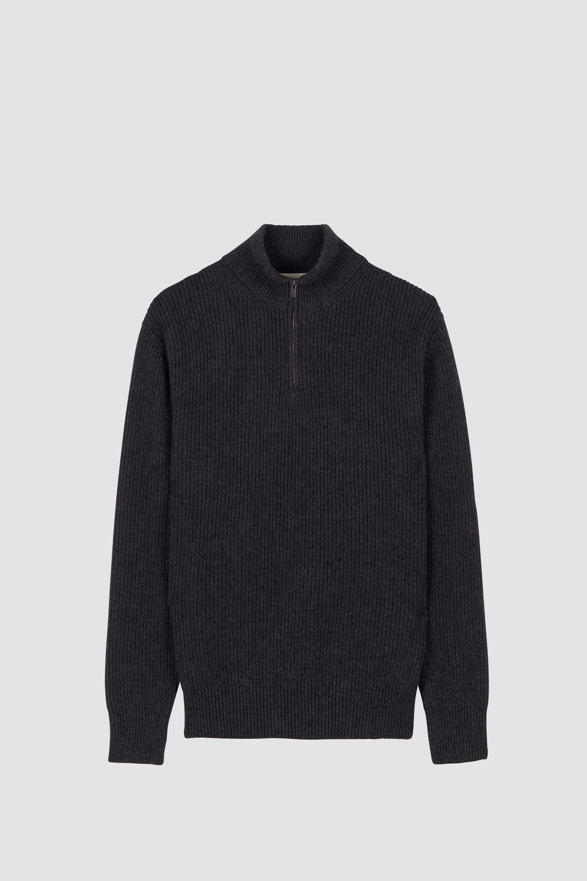 Maglione collo alto mezza zip Ibisco Antracite
