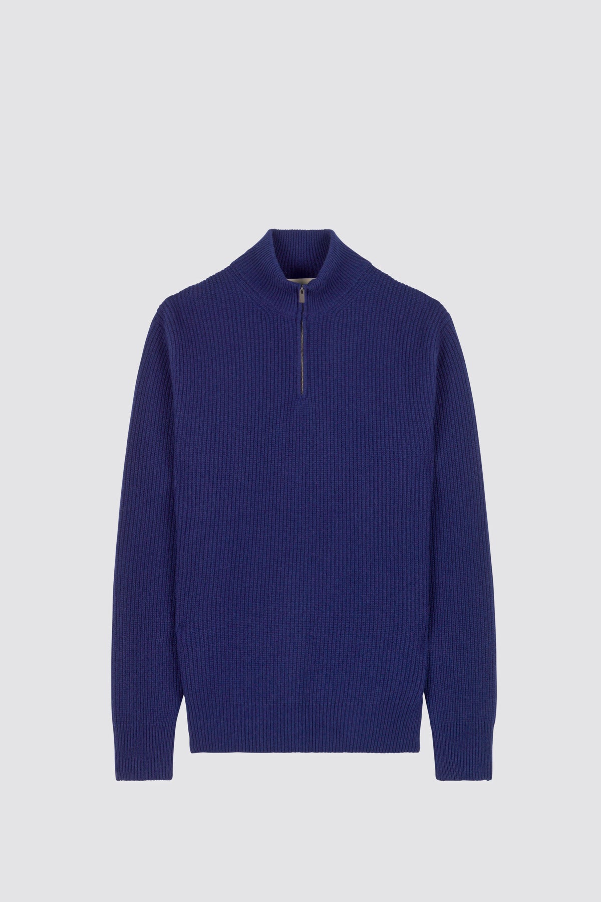 Maglione a collo alto con mezza zip Ibisco Blue Navy