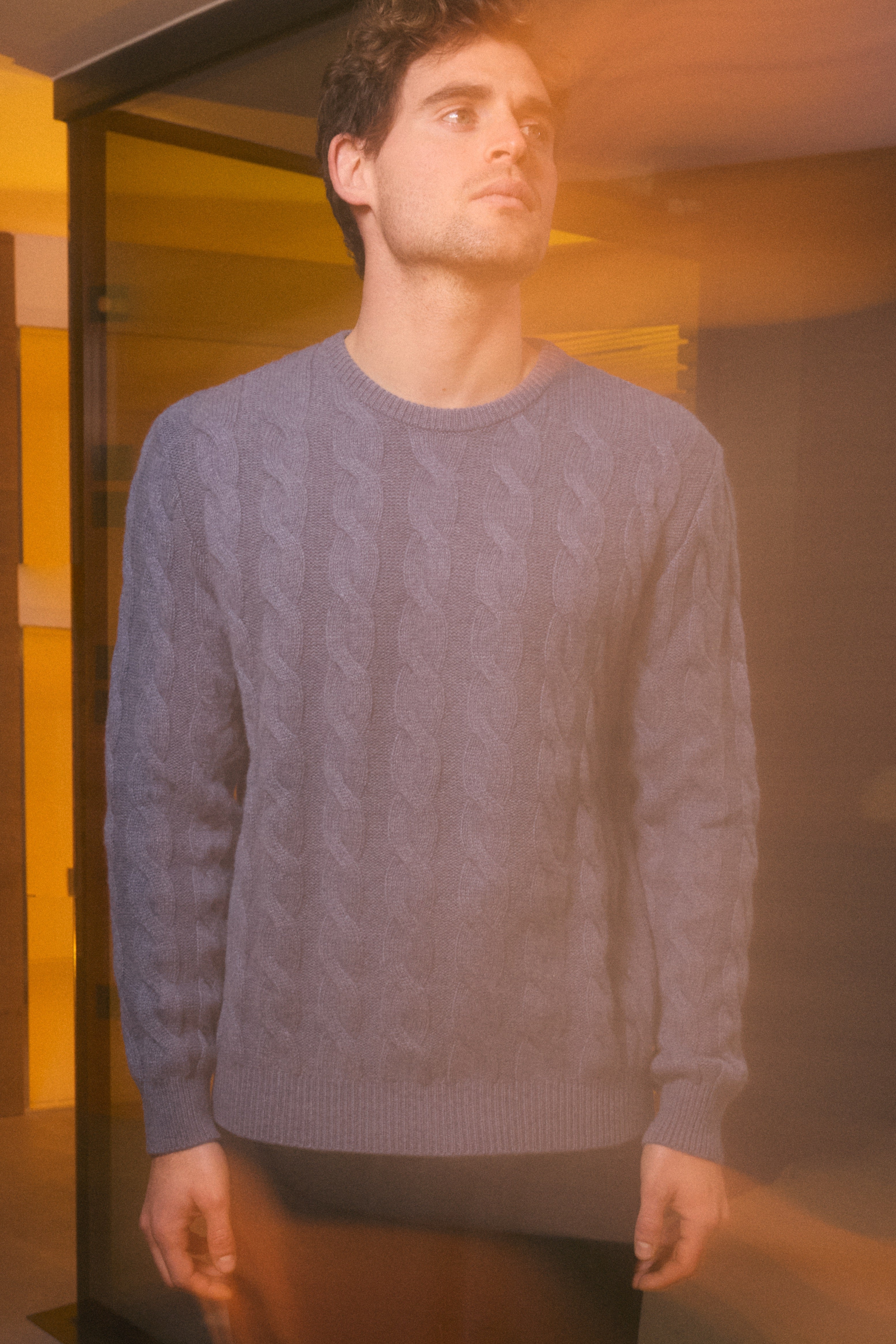 Maglione a trecce Anemone Denim