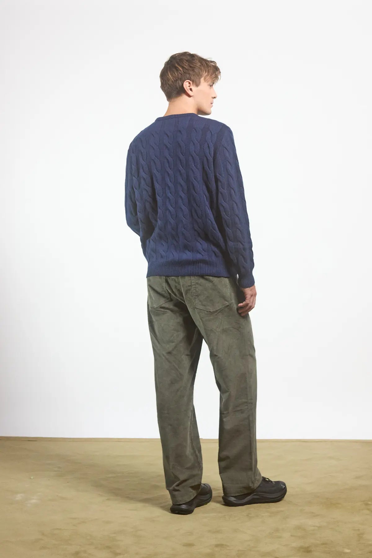 Maglione in maglia a trecce Anemone Blue Navy