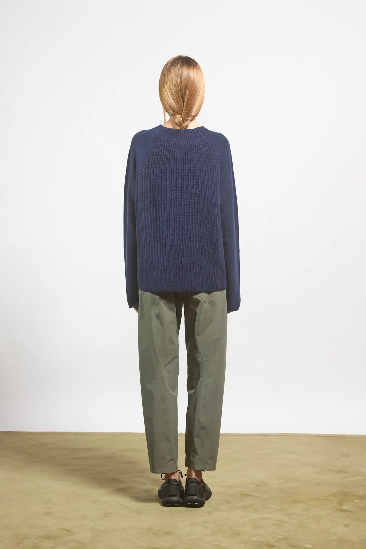 Maglione in maglia semplice con coste inglesi Campanulla Blue Navy