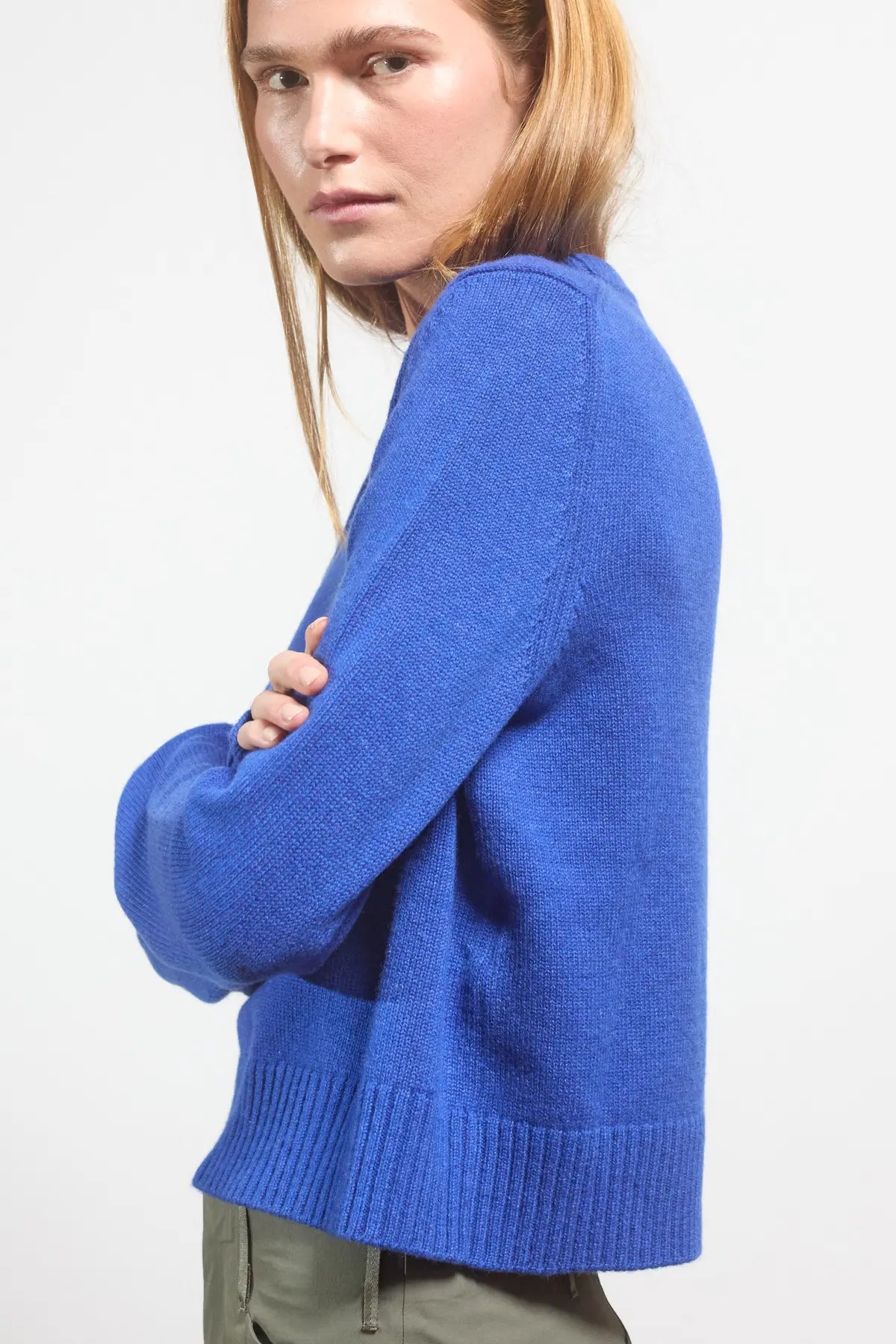 High ribbed sweater Dalia Electric Blue