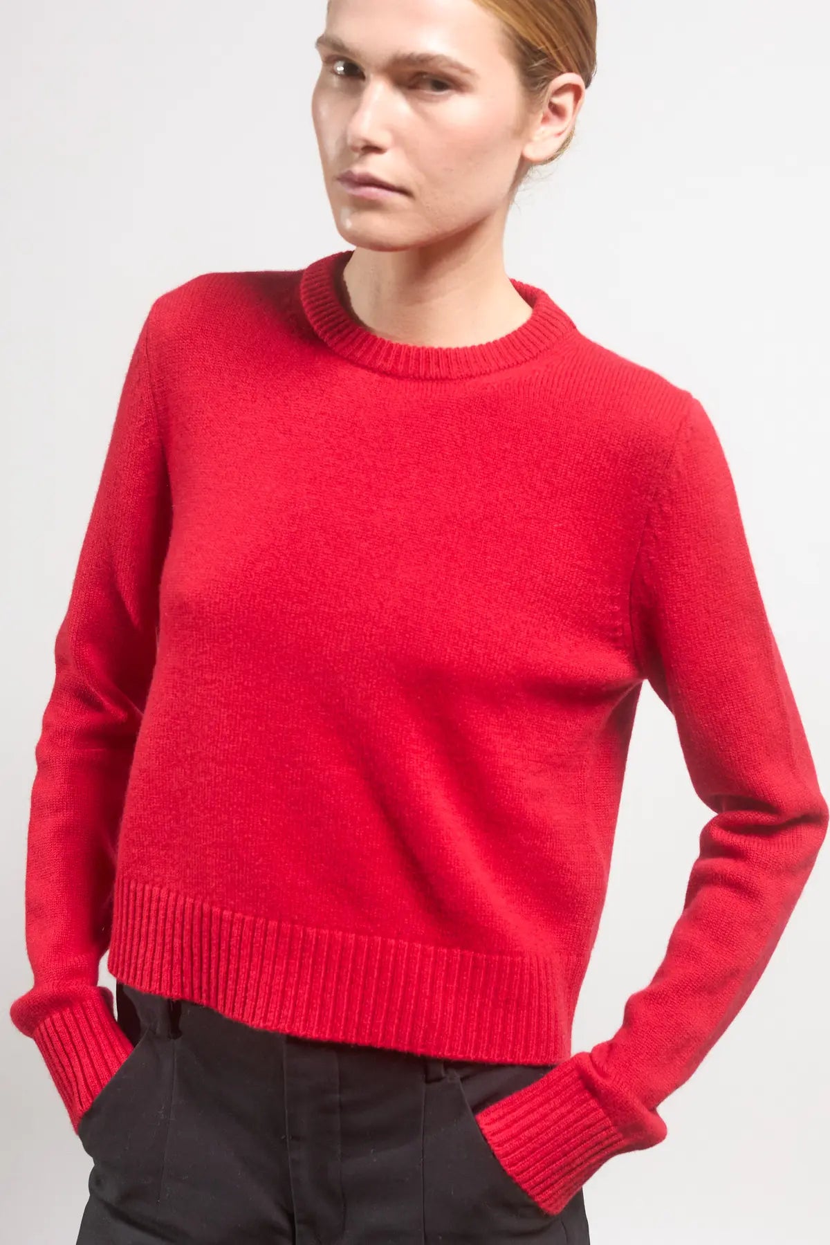 High ribbed sweater Dalia Red