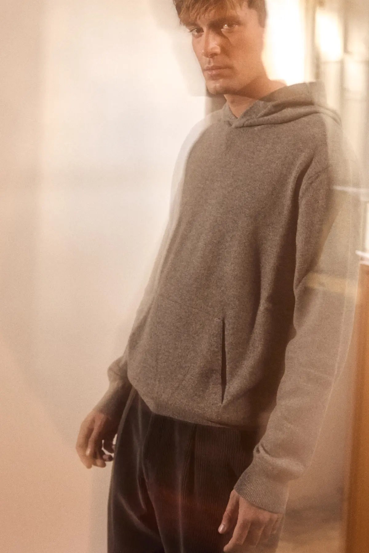 Felpa con cappuccio Helenio Grigio Melange