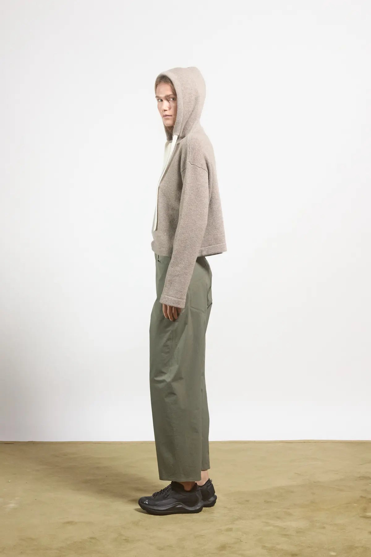 Felpa con cappuccio Lavandula Tortora-Panna