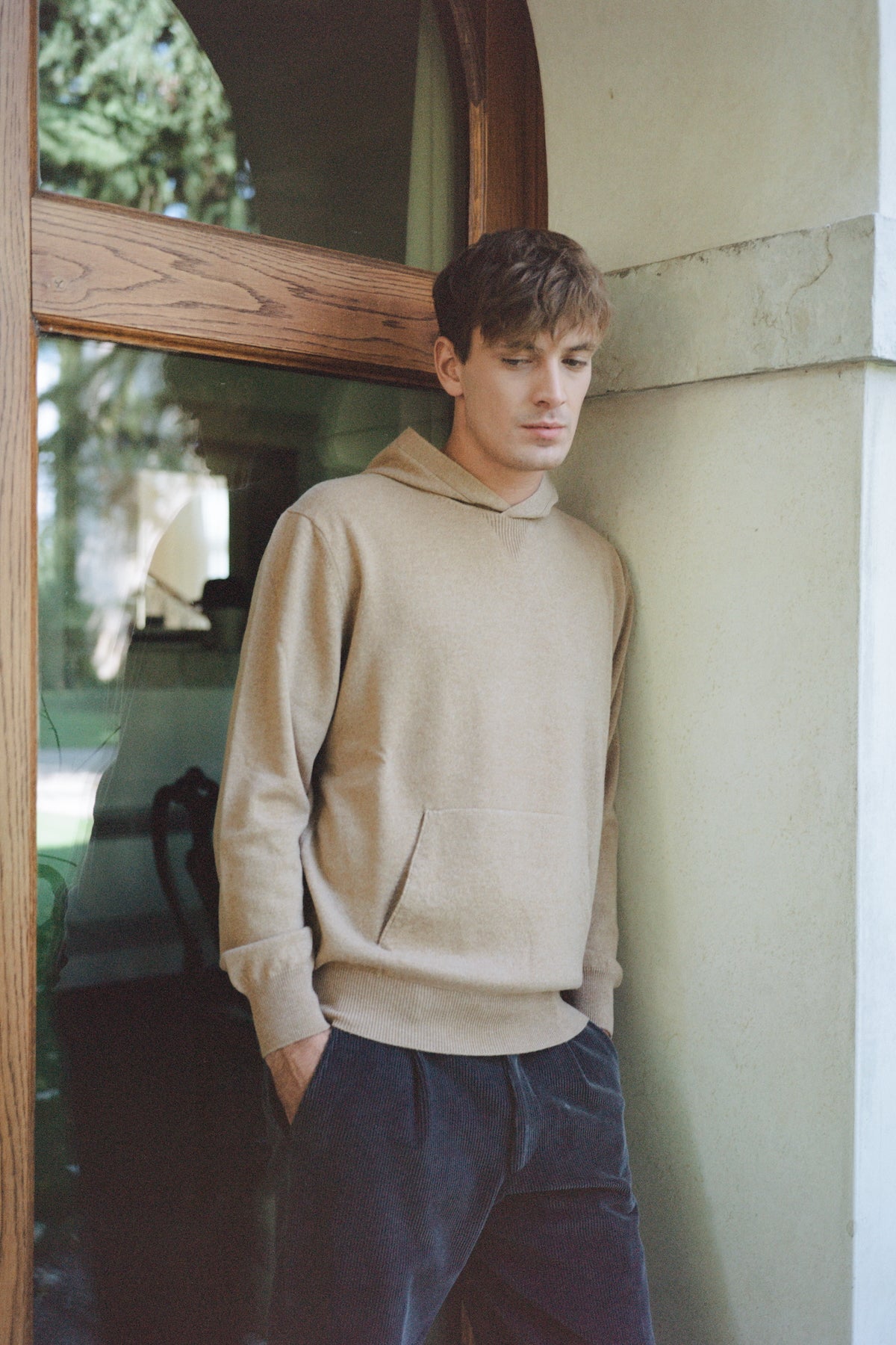 Felpa con cappuccio Helenio Cammello