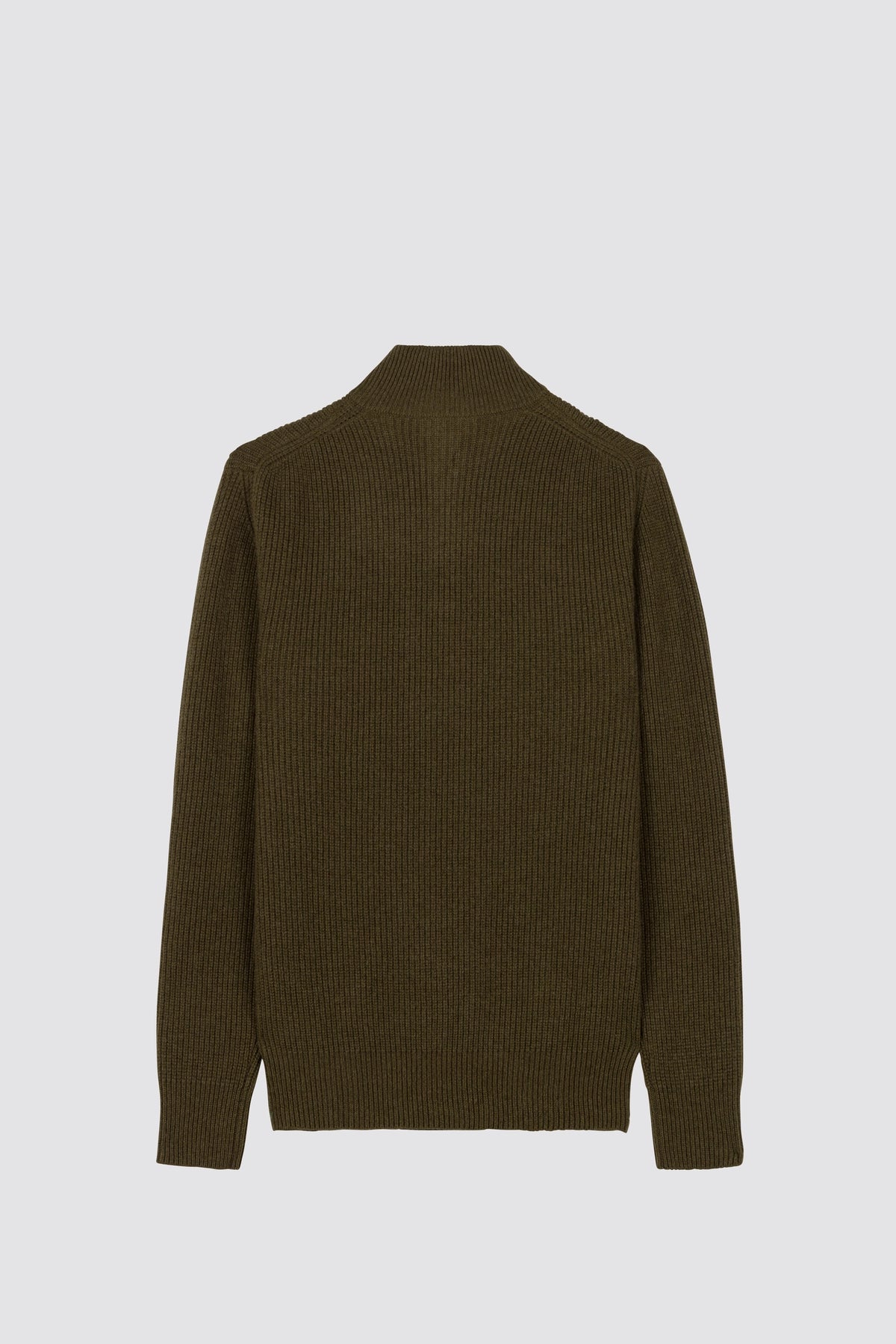 Maglione a collo alto con mezza zip Ibisco Verde Militare