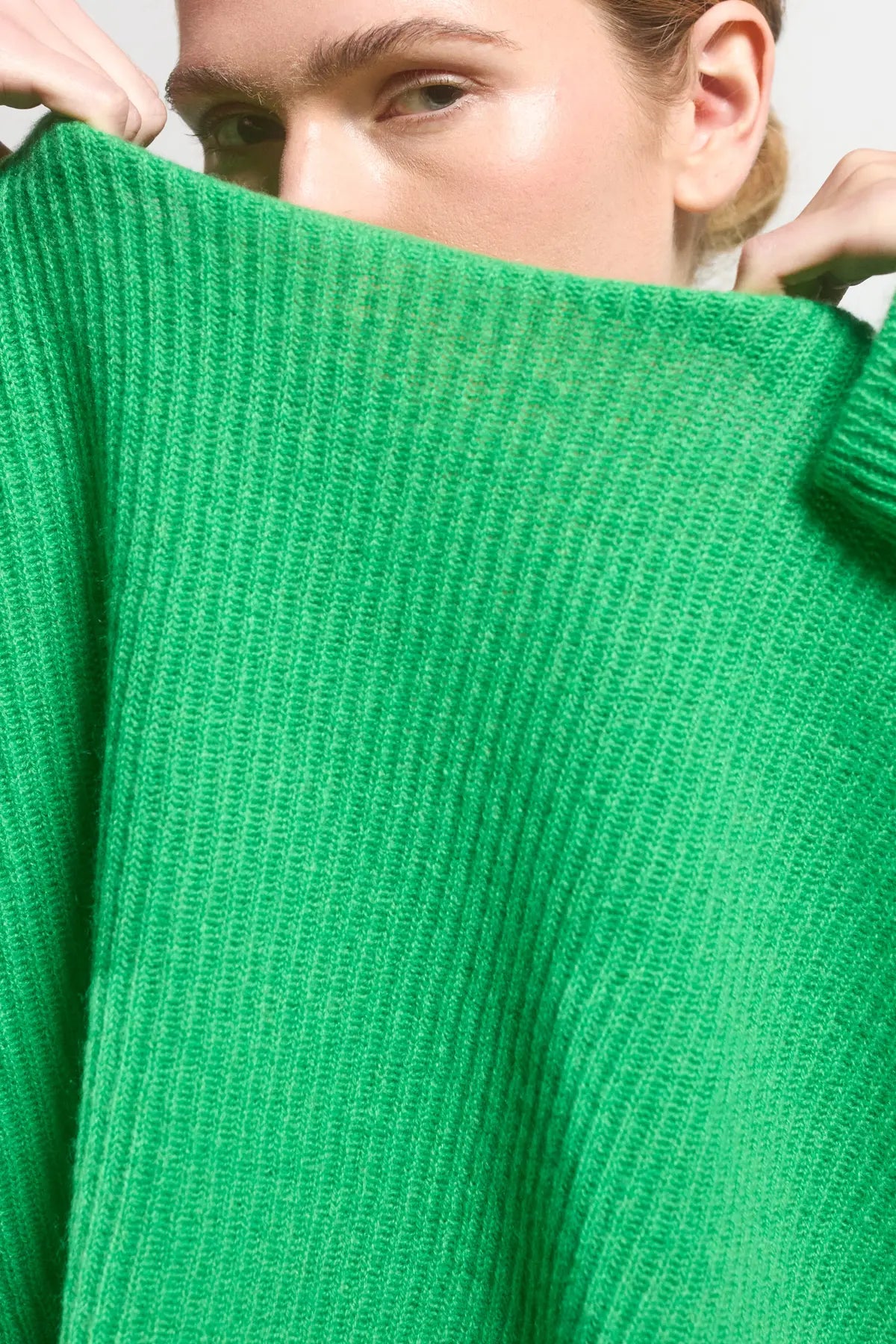 Openwork popcorn knit sweater Olea Electric Green