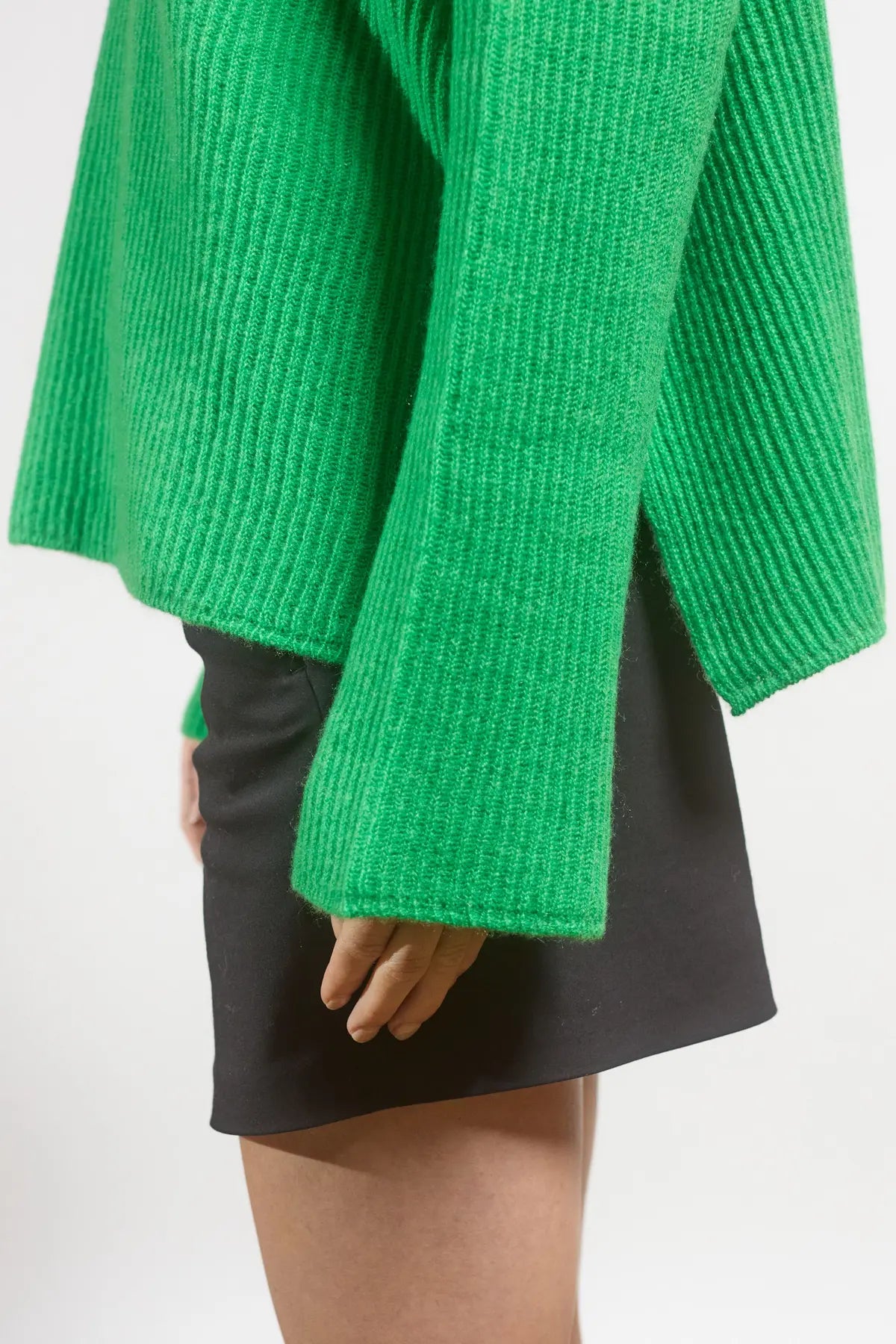Openwork popcorn knit sweater Olea Electric Green
