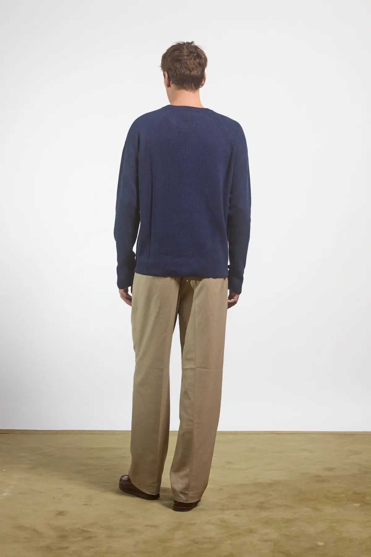 Maglione girocollo in maglia a coste inglesi Timo Blu Navy