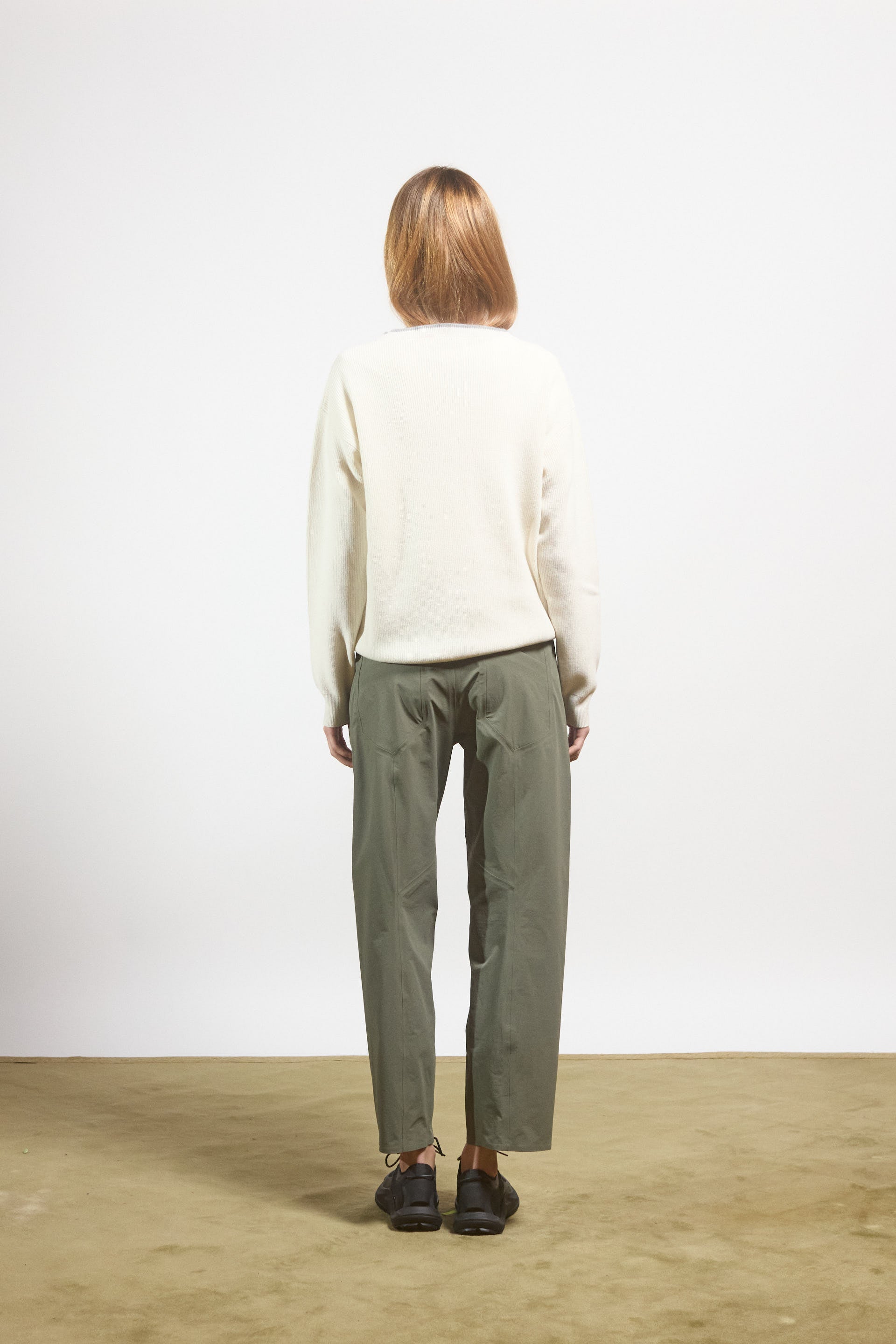 V-neck sweater Verbena Cream-Light Grey