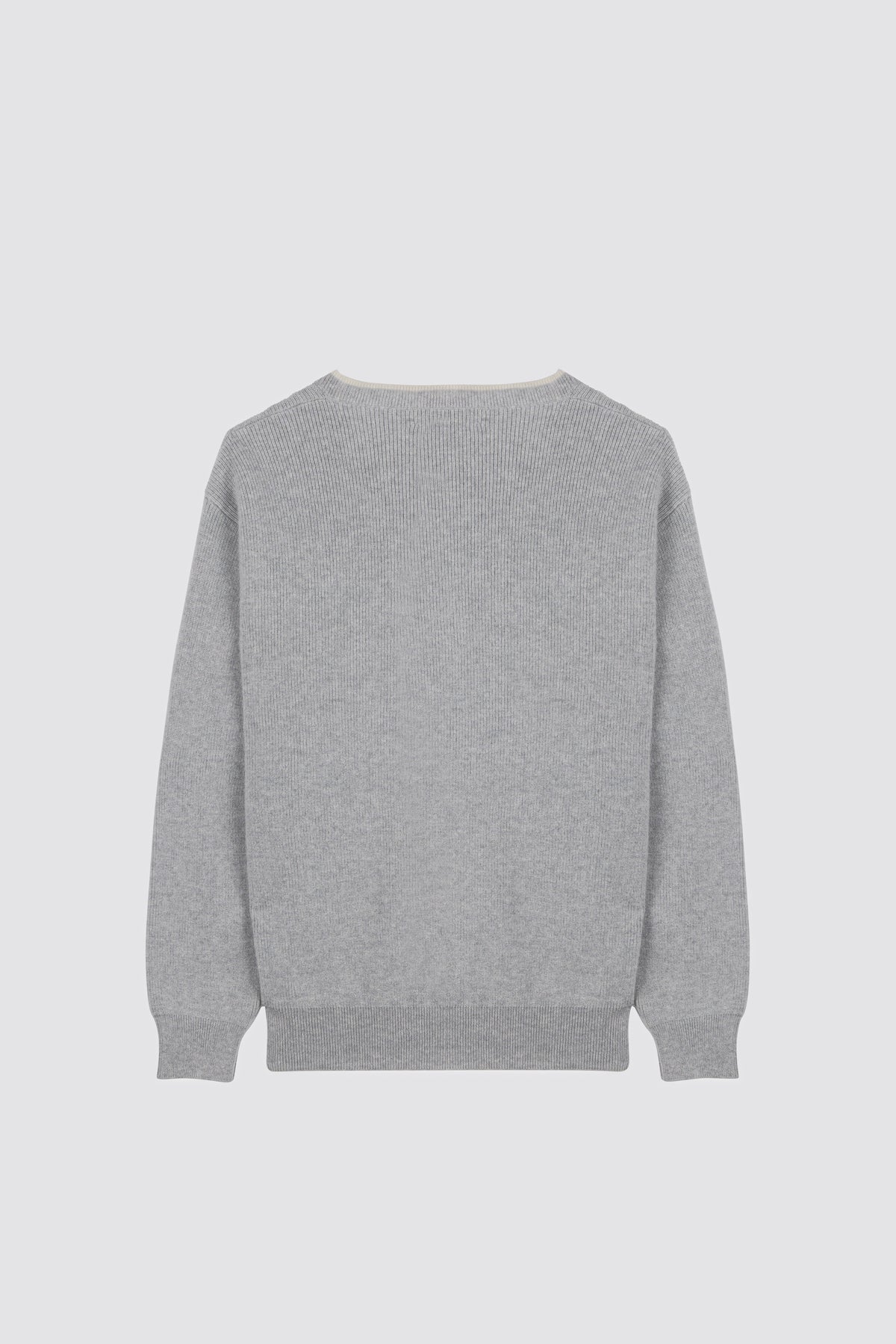 V-neck sweater Verbena Light Grey-Cream