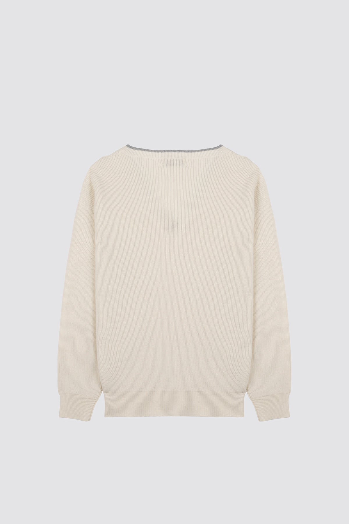 V-neck sweater Verbena Cream-Light Grey