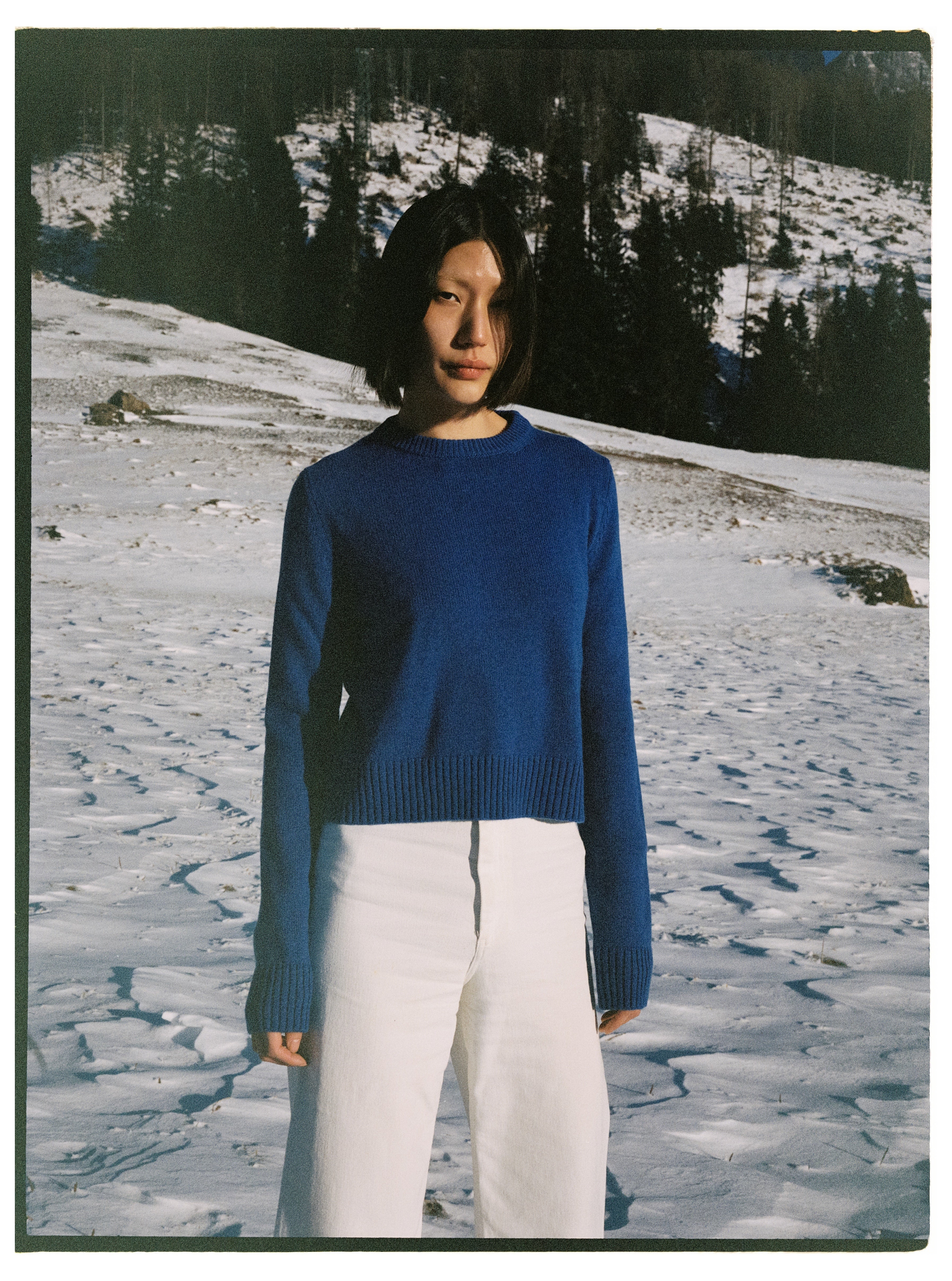 Maglione a coste alte Dalia Blue Elettrico