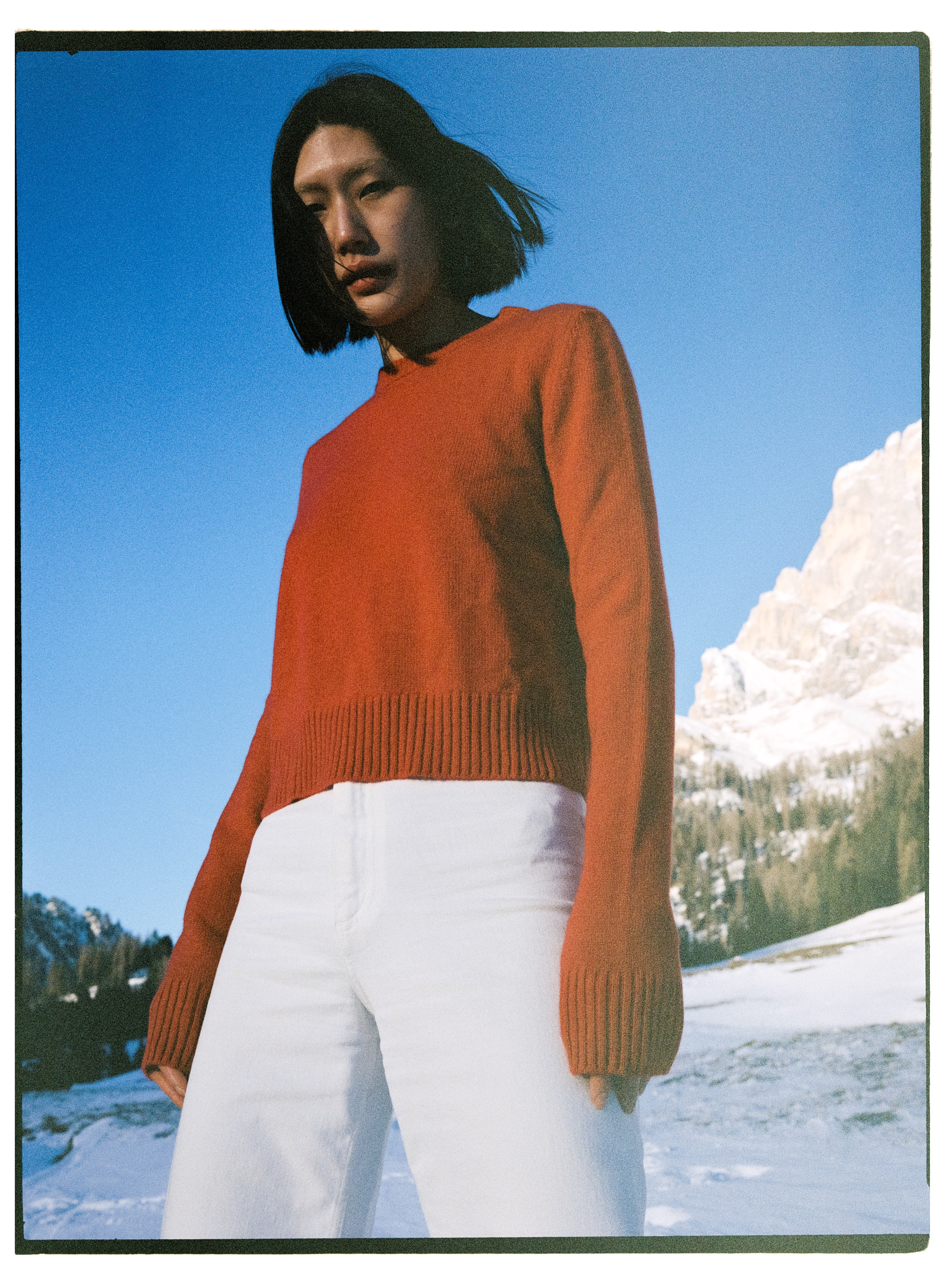 Maglione a coste alte Dalia Rosso