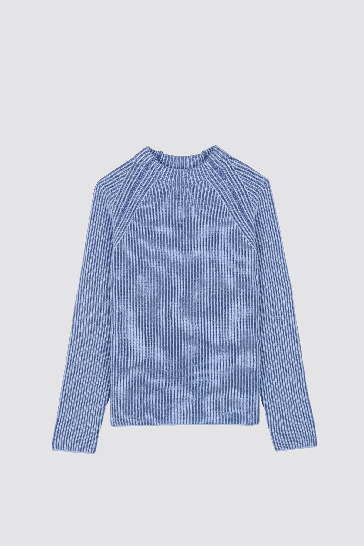 Bicolor English rib sweater Peonia Sky Blue-Denim