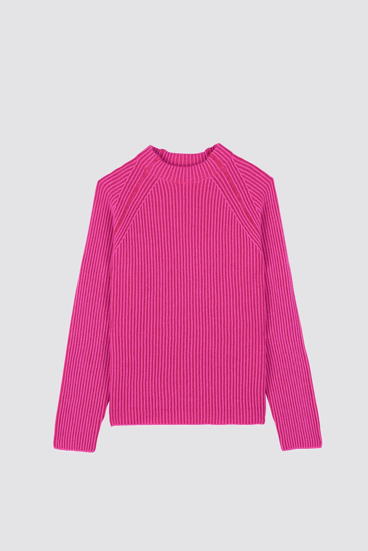 Bicolor English rib sweater Peonia Pink Barbie-Magenta