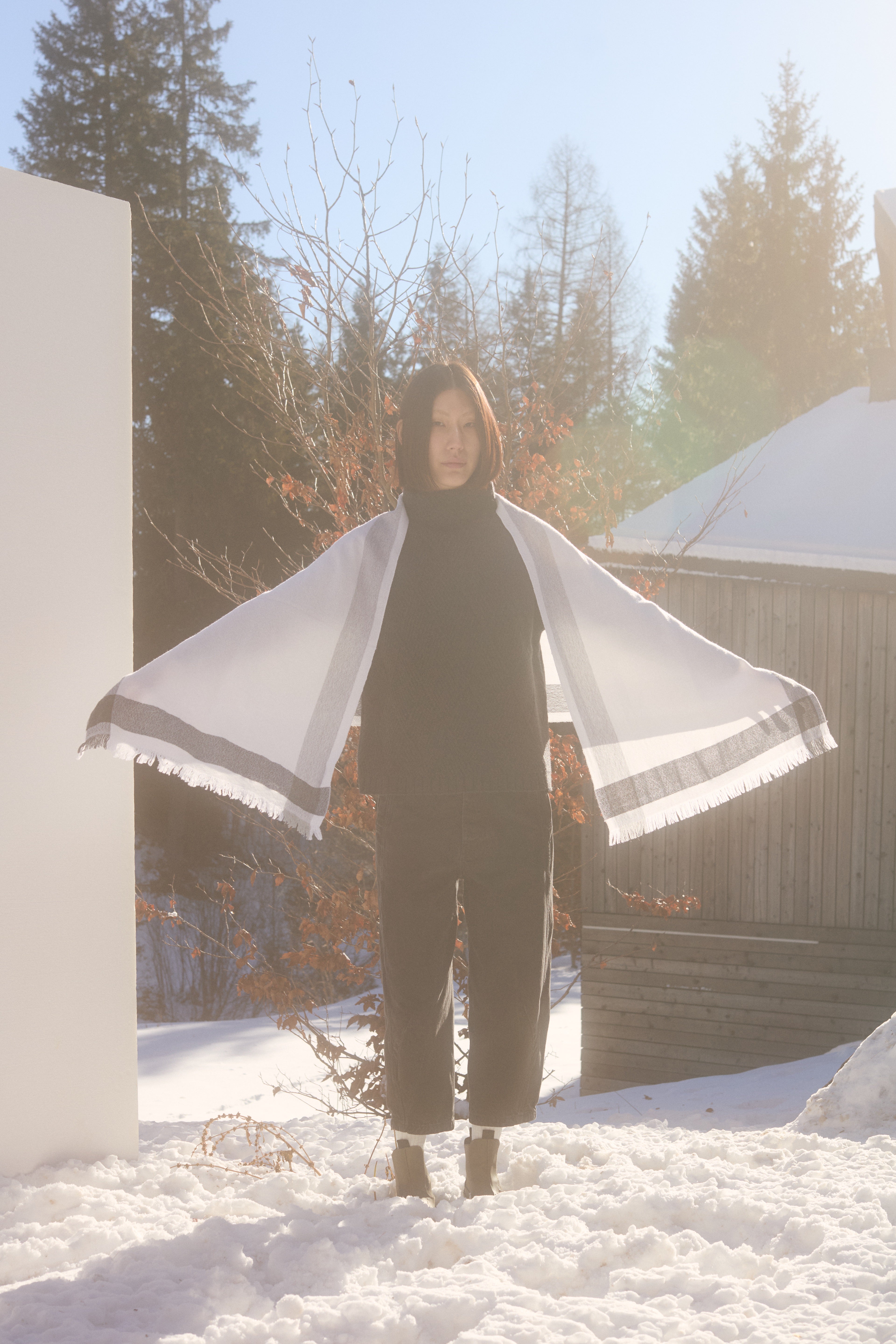 Maglione con motivo a rombi e collo ad imbuto Calamintha Antracite