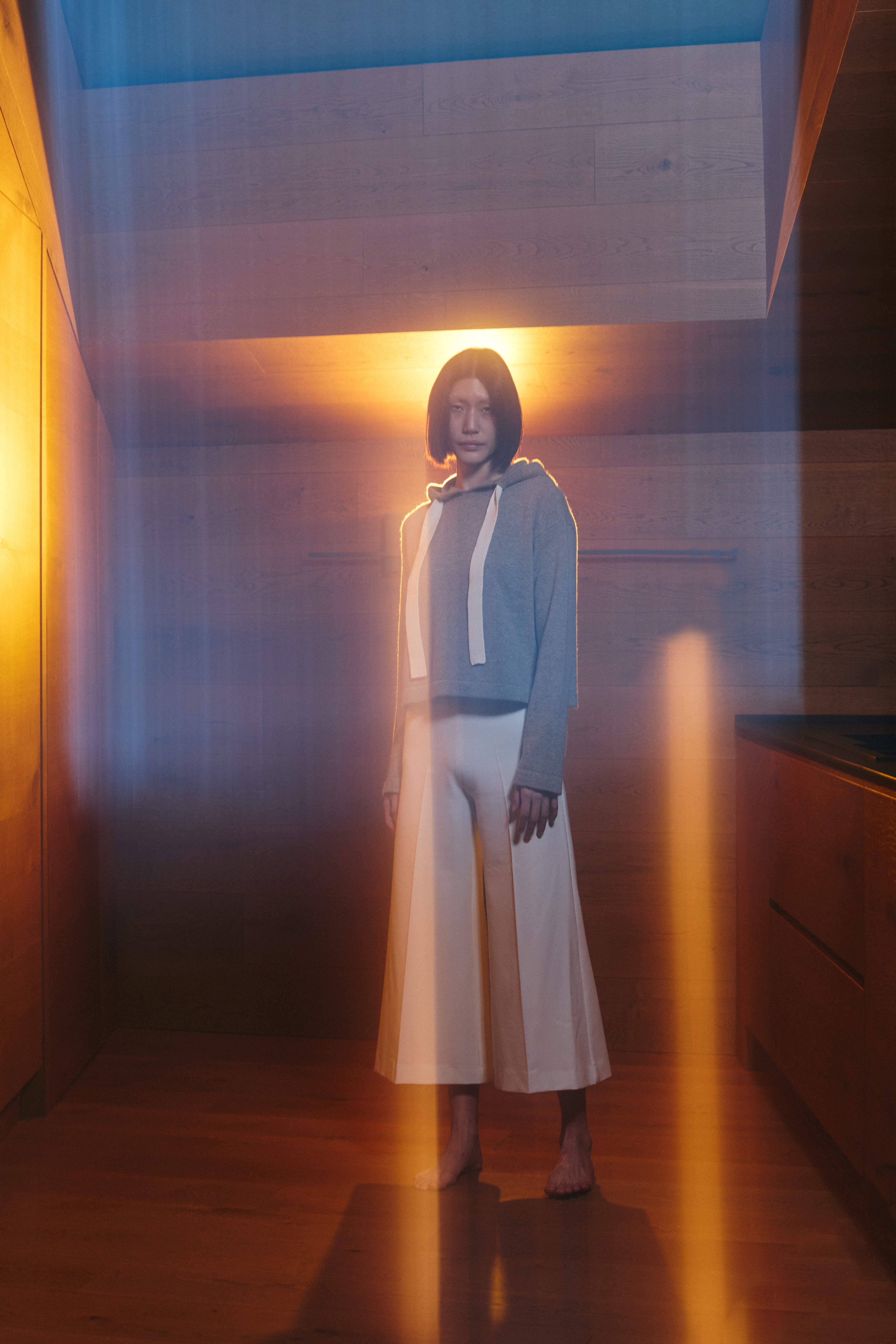 Felpa con cappuccio Lavandula Tortora-Panna