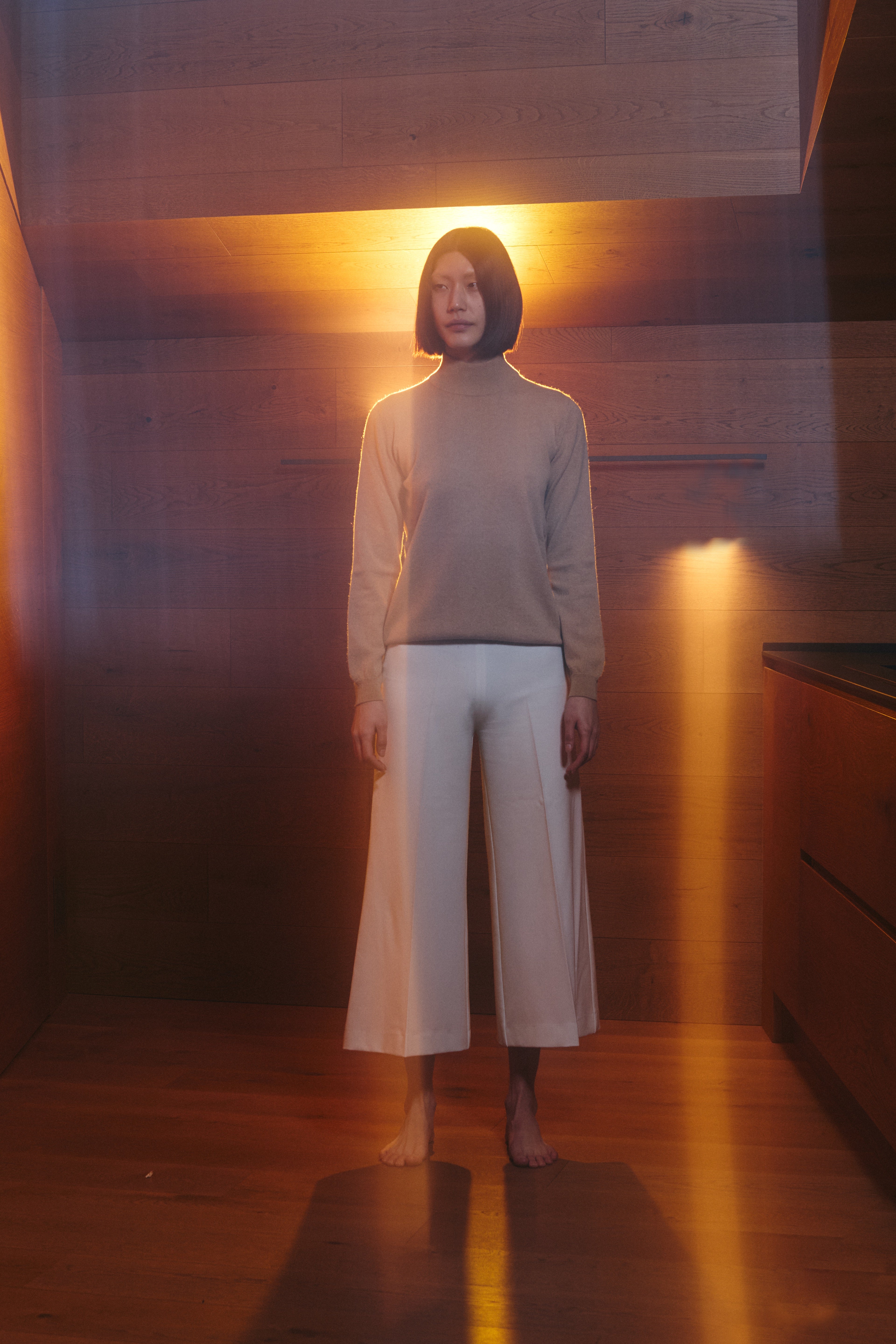 Maglione a collo alto Vinca Cammello Chiaro