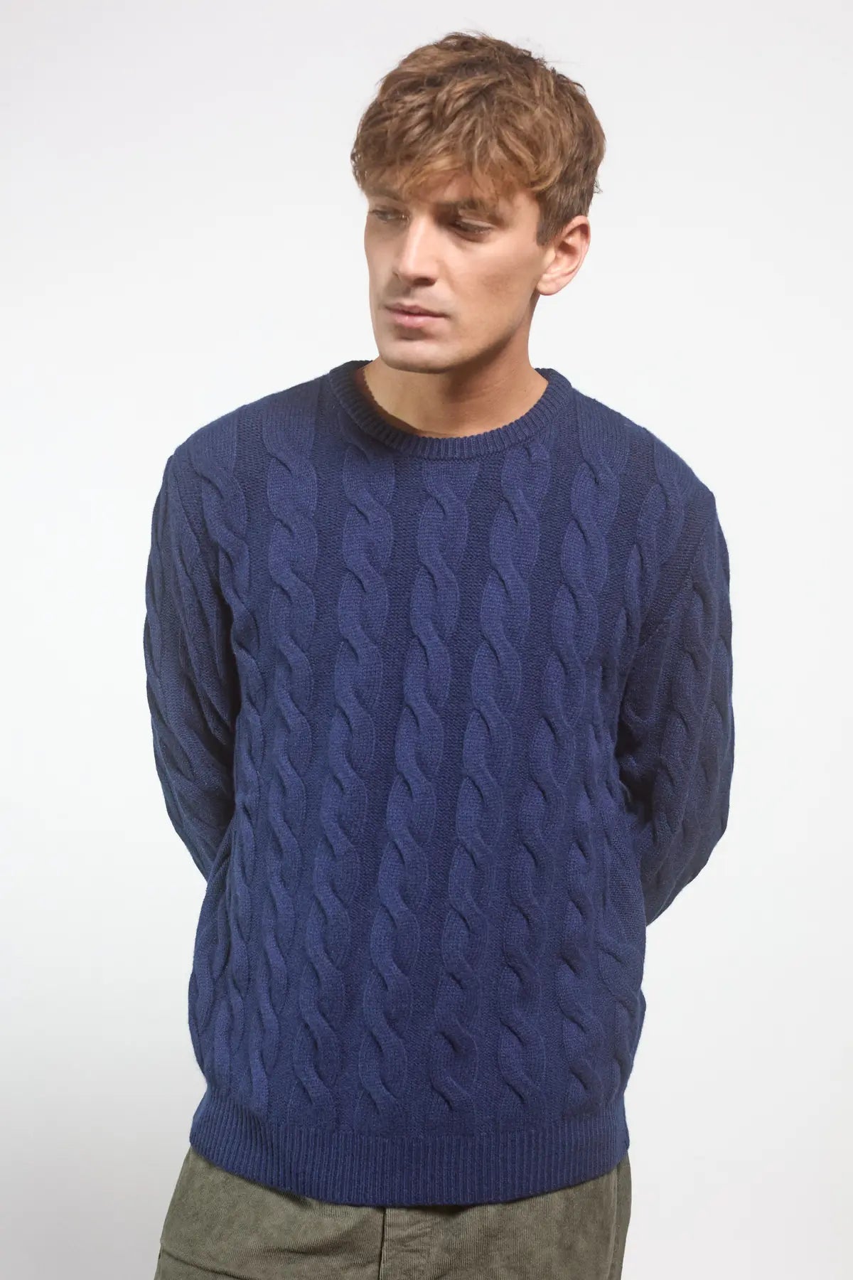 Cable knit sweater Anemone Blue Navy