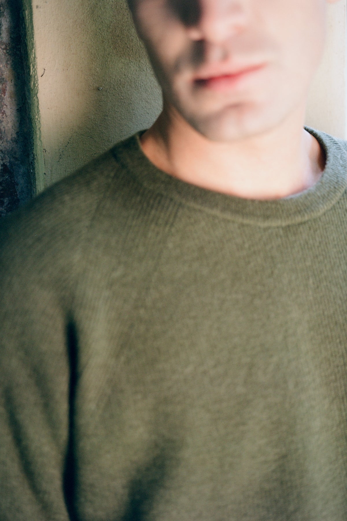 Maglione girocollo in maglia inglese a coste Timo Military Green