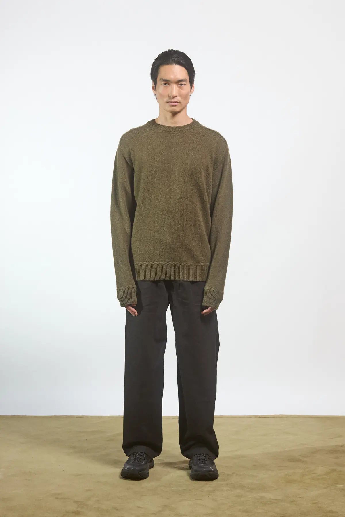 Maglione manica sella Miscanto verde militare