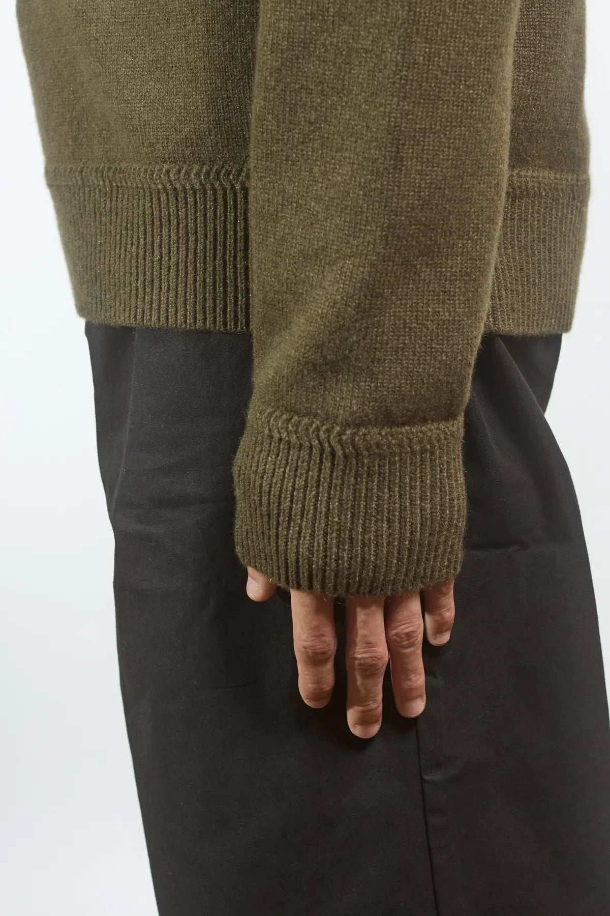 Maglione manica sella Miscanto verde militare
