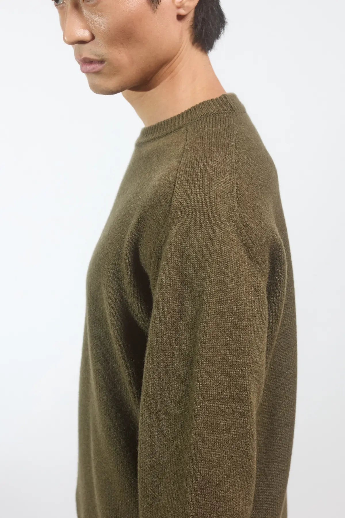 Maglione manica sella Miscanto verde militare