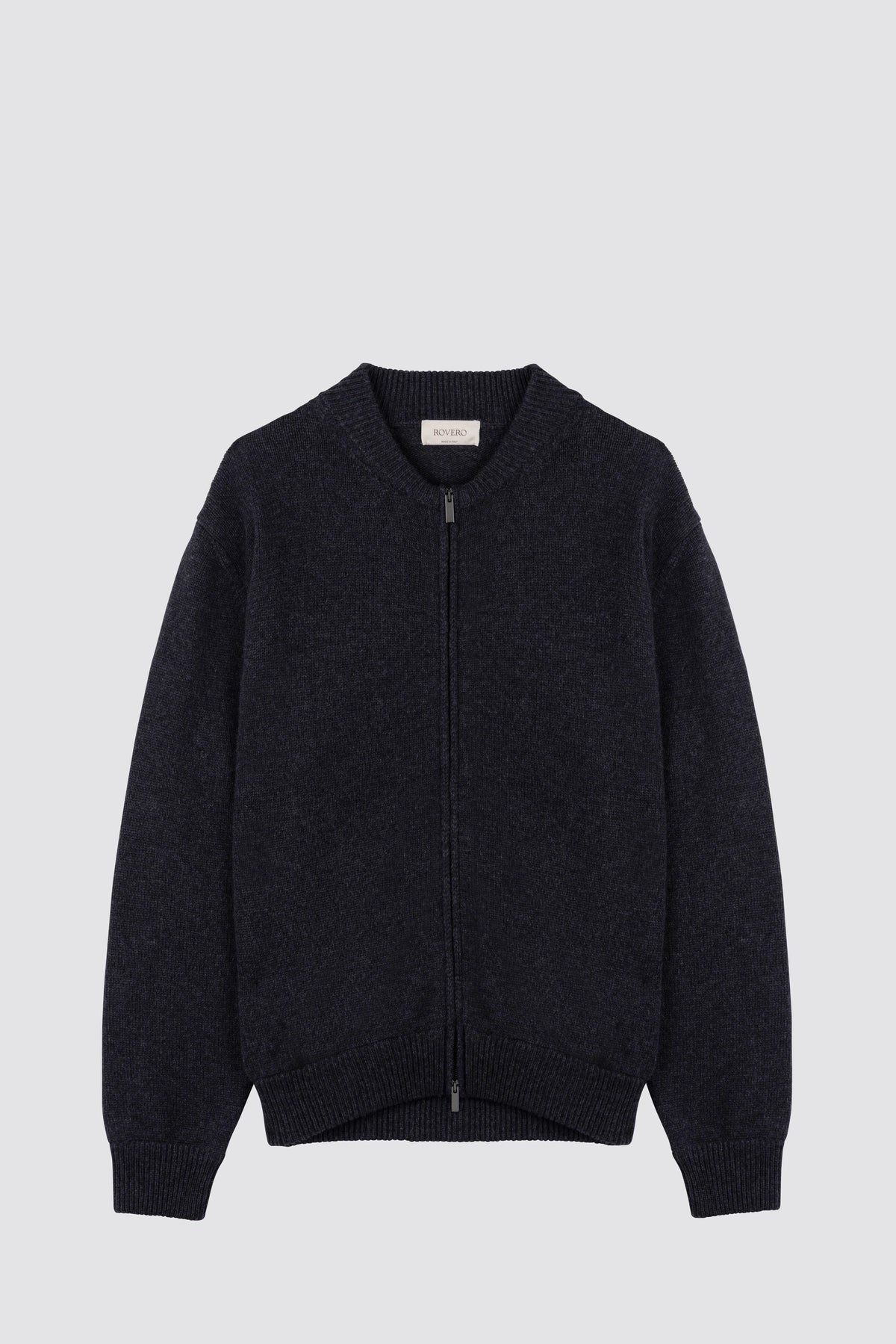 Alisso Zip-Up Bomber Jacket in Charcoal | Rovero Cashmere