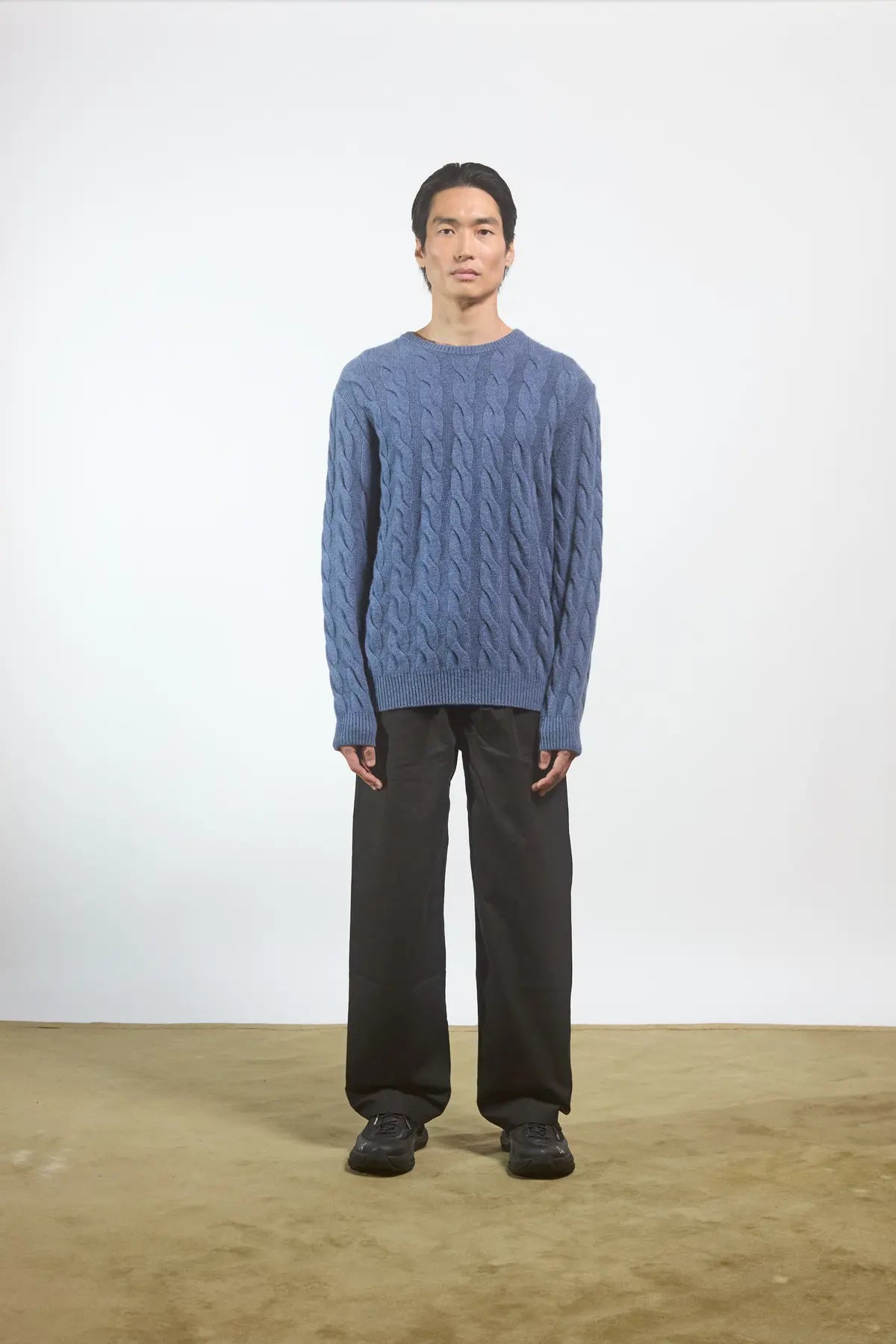 Maglione in maglia a trecce Anemone Denim