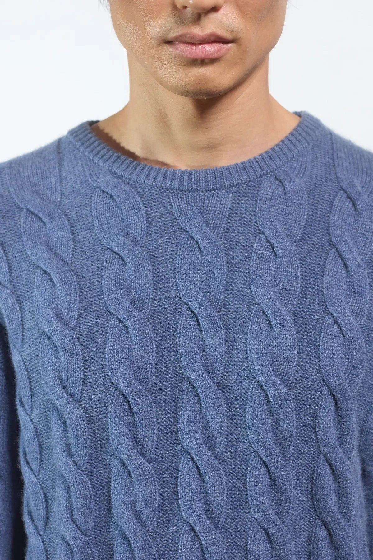 Maglione in maglia a trecce Anemone Denim