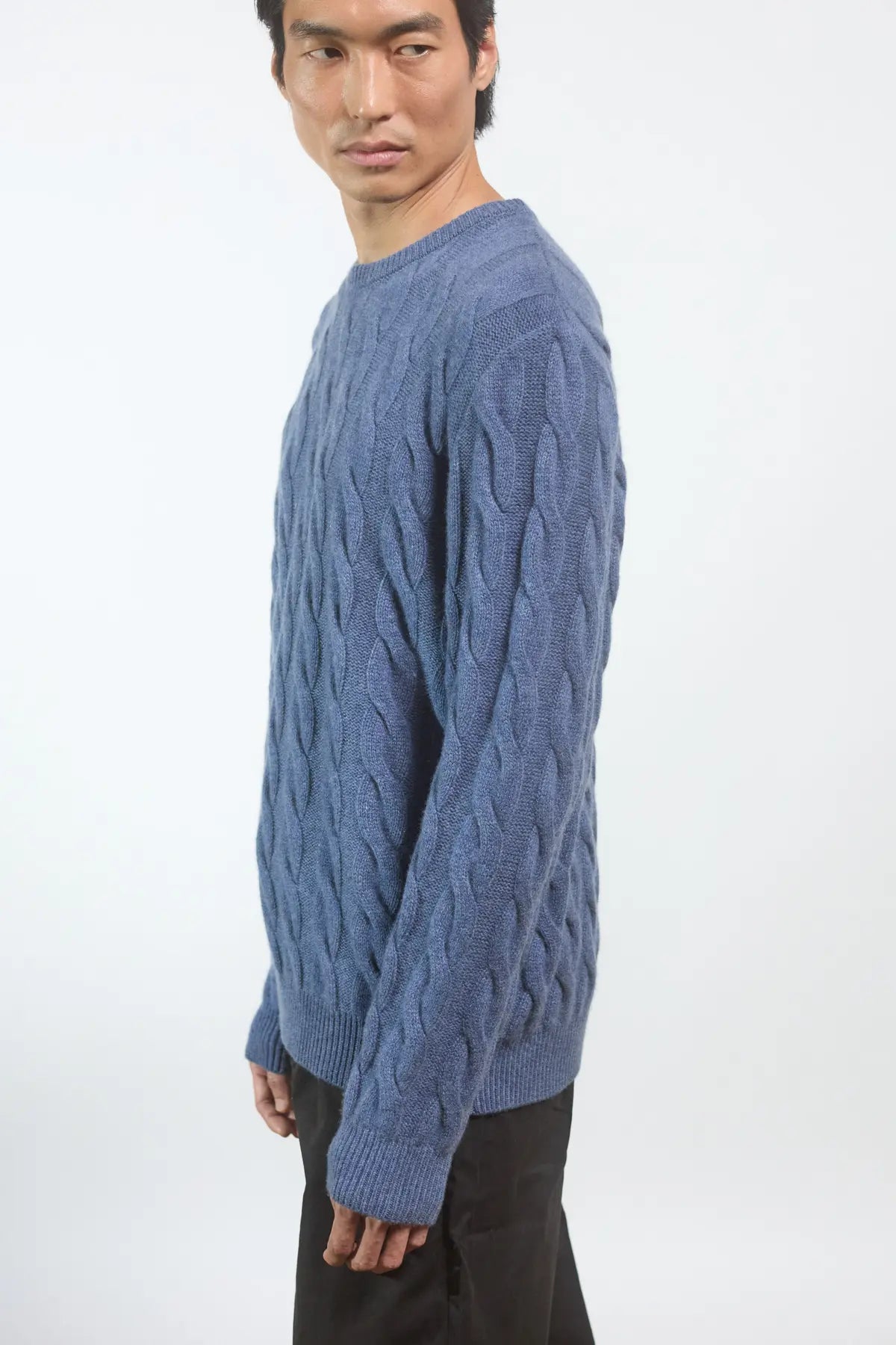 Maglione in maglia a trecce Anemone Denim