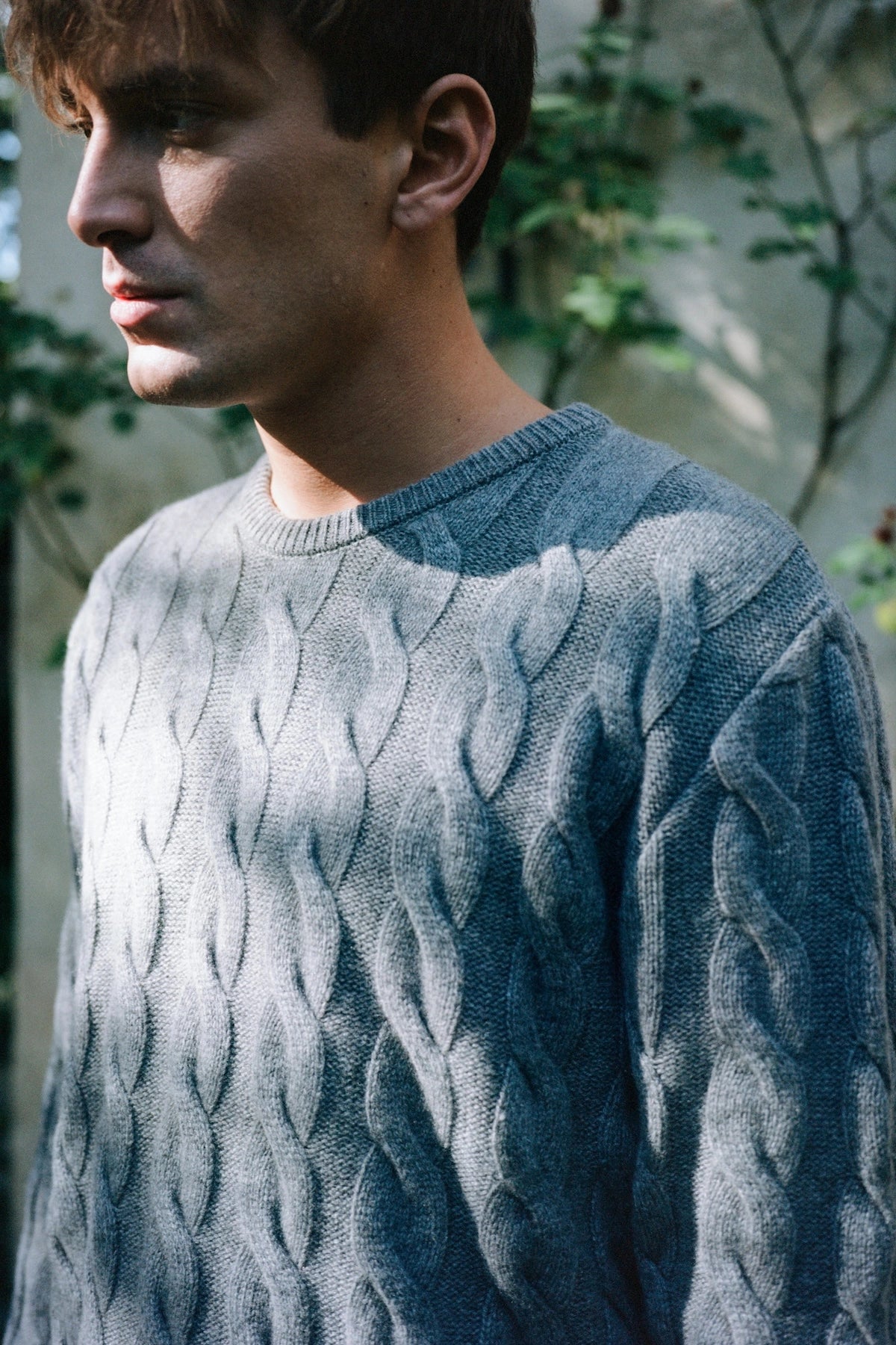 Maglione in maglia a trecce Anemone Grigio scuro
