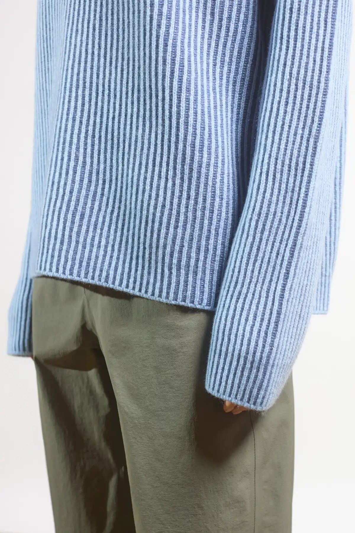 Bicolor English rib sweater Peonia Sky Blue-Denim