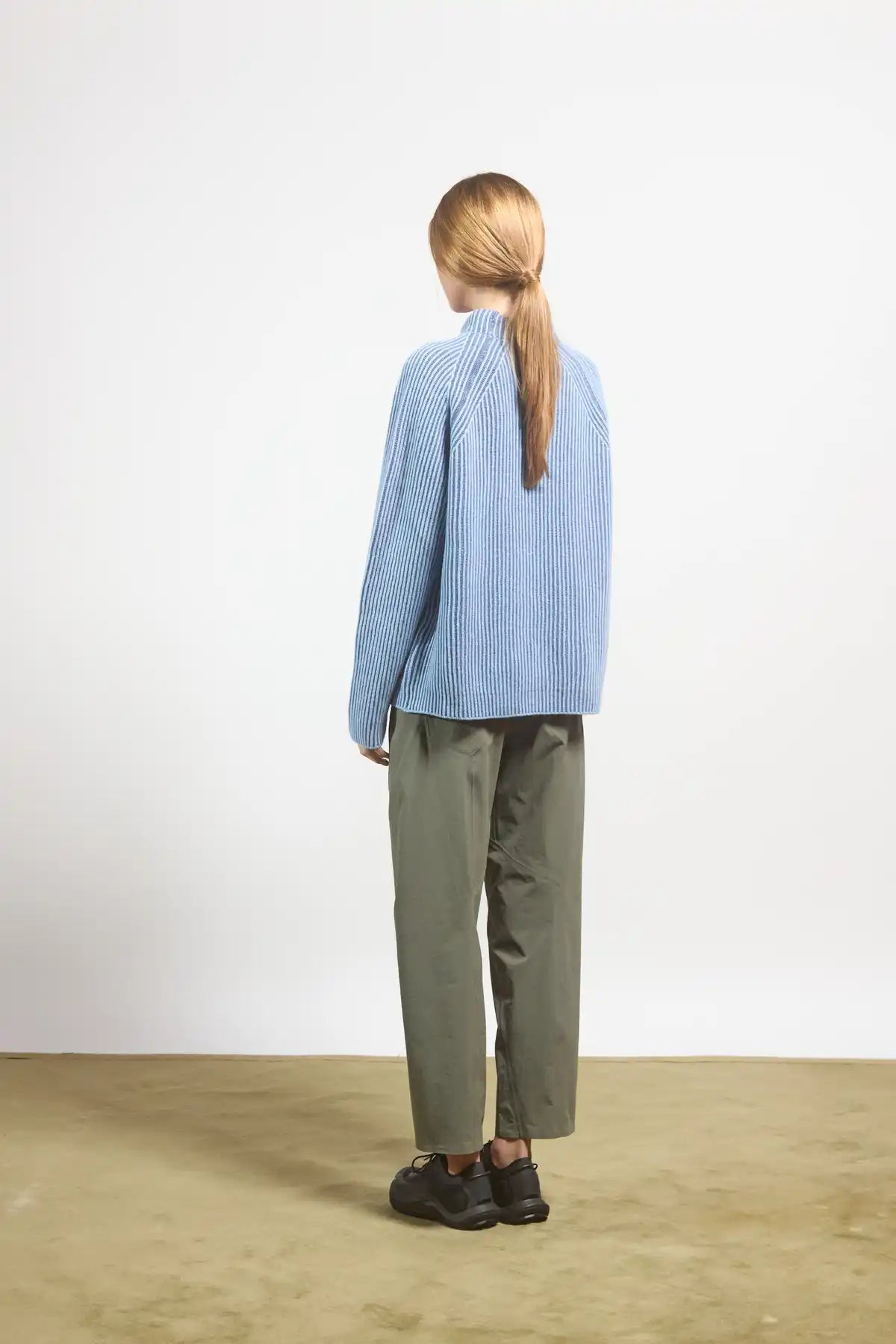 Bicolor English rib sweater Peonia Sky Blue-Denim