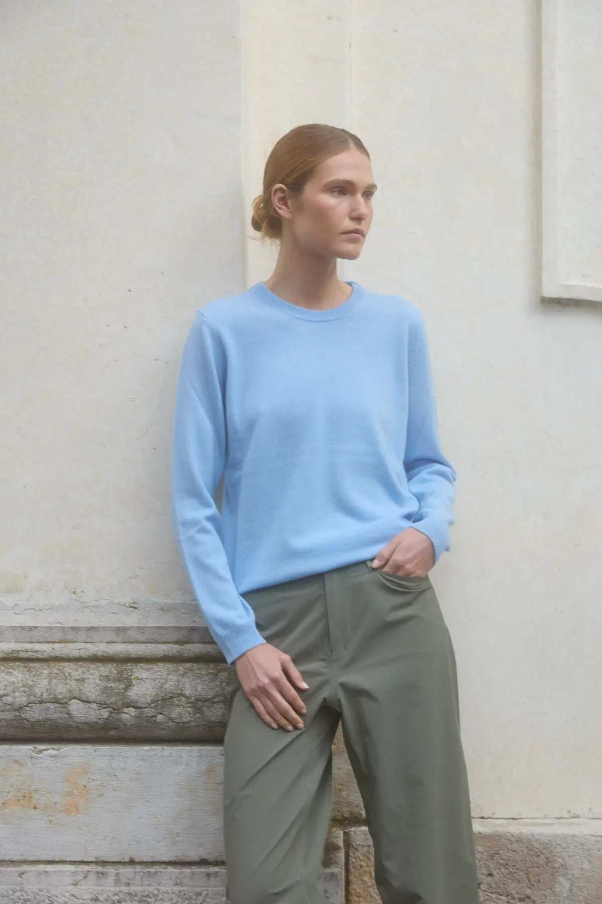 Round neck sweater Inula Sky Blue