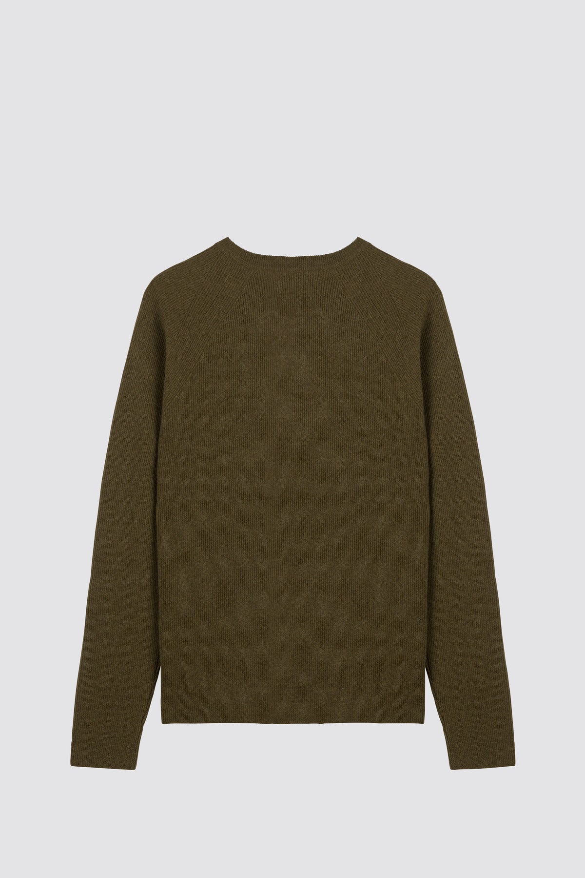 Maglione girocollo in maglia inglese a coste Timo Military Green